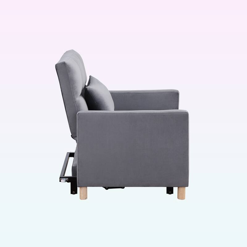 Modern Convertible Sleeper Sofa Chair Bed with Pillow
