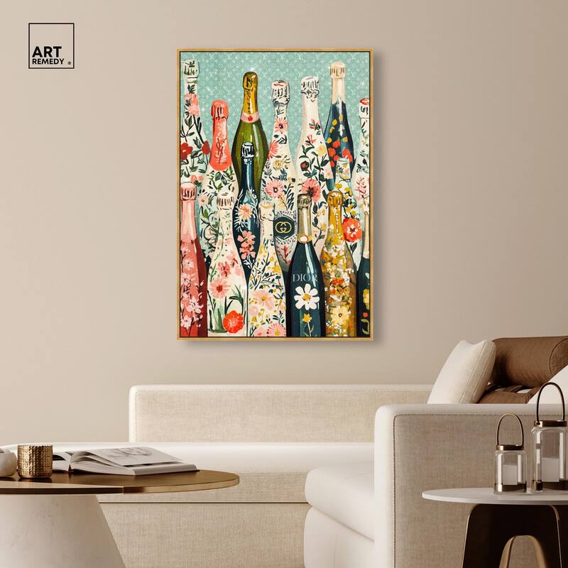 Floral Collection Bottles Canvas by Art Remedy