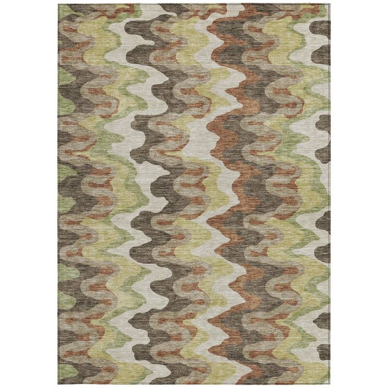 HomeRoots Abstract Transitional Rectangle Outdoor Rug
