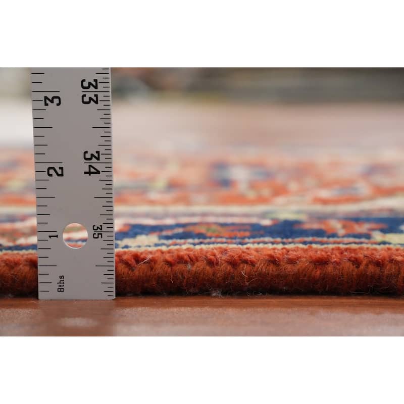 Hand Knotted Oriental 100% Wool Carpet Traditional Medallion Oranges & Rust Heriz (serapi) Area Rug - 3' 0'' X 2' 0''