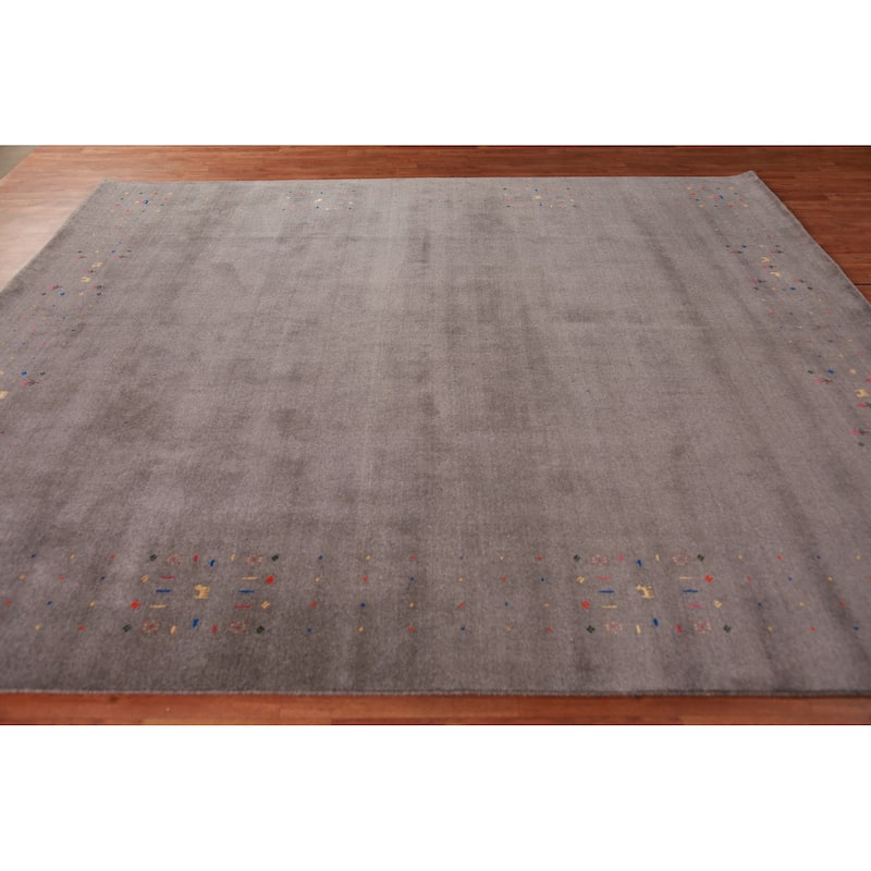 Tribal Gabbeh Indian Area Rug Hand-Knotted Bedroom Wool Carpet - 8'5" x 9'9"