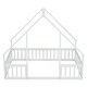 preview thumbnail 7 of 8, Full Size Wood House-Shaped Floor Bed with Guardrails - White
