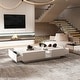 preview thumbnail 6 of 18, Storage Masterpiece Contemporary White Coffee Table Colorful LED Edge - 55.1"W