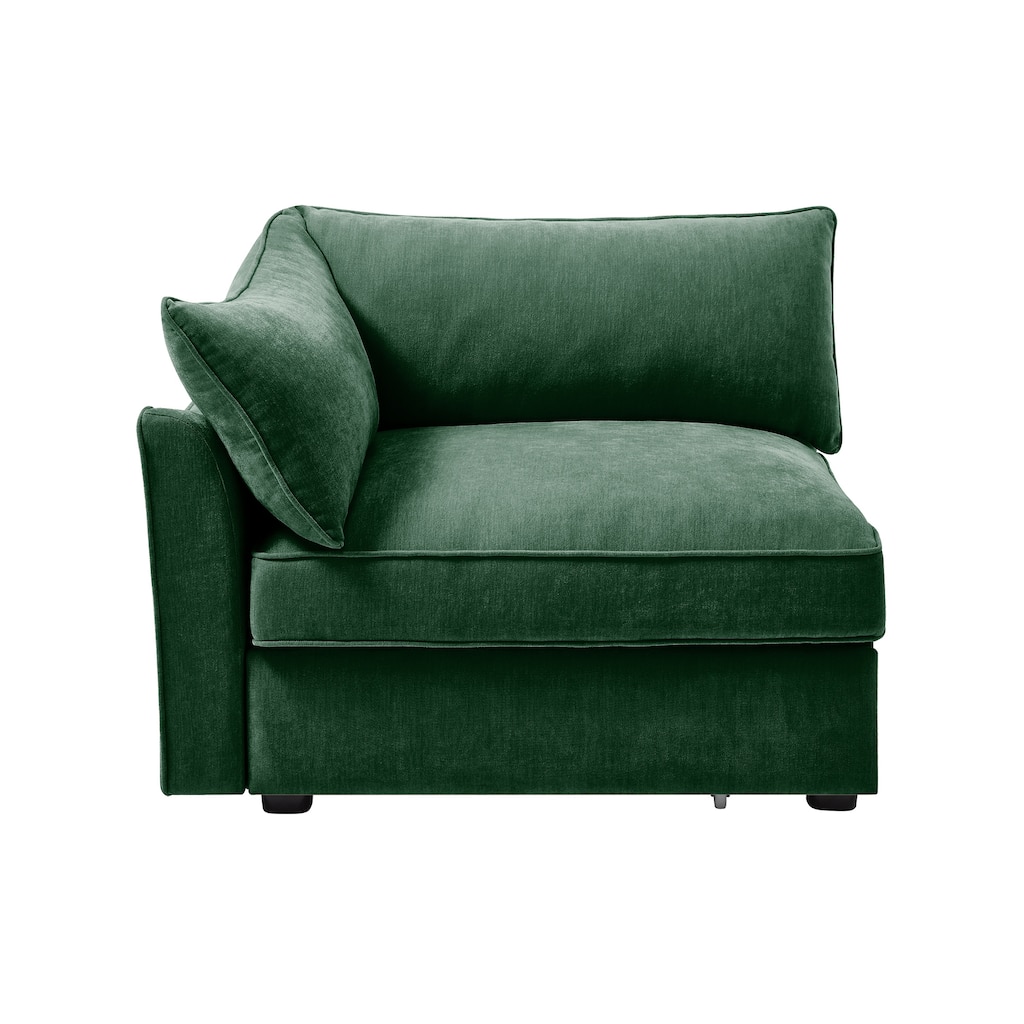 Green Chenille Sofa with Storage and Multiple Configurations
