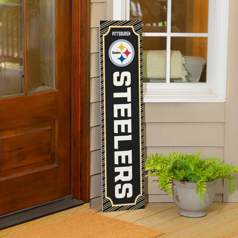 47" Double Sided Seasonal Porch Leaner, Pittsburgh Steelers - 47" x 11.25"