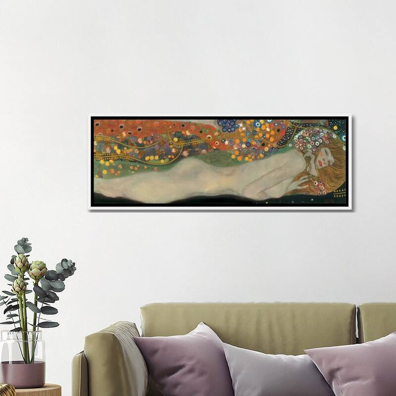 iCanvas "Sea Serpents, Detail IV" by Gustav Klimt Framed Canvas Print