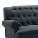 preview thumbnail 33 of 70, Moser Bay Arete Upholstered Tufted Settee Chesterfield Style Loveseat, Velvet or Linen