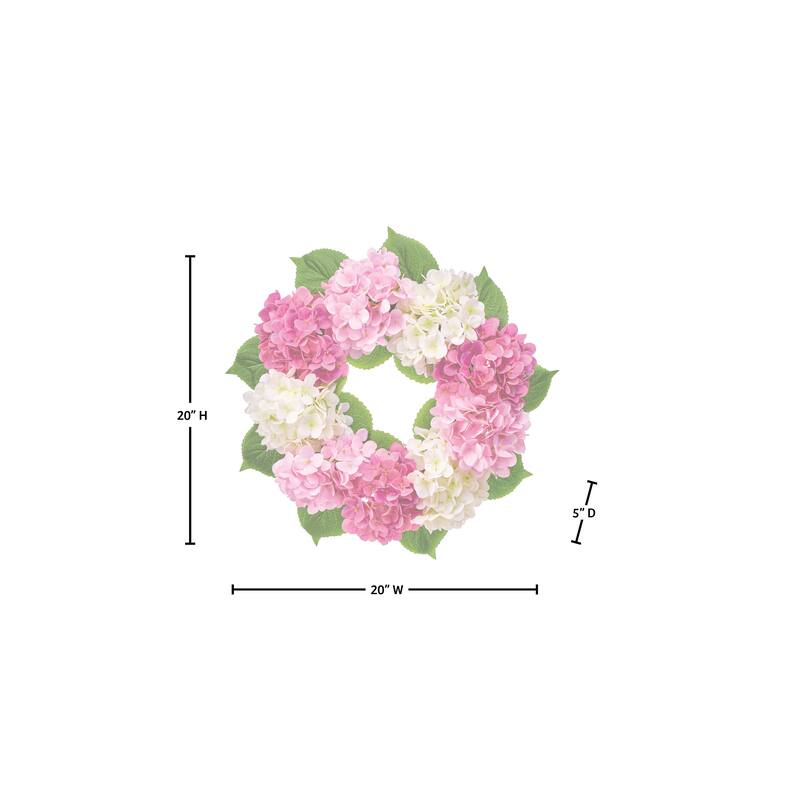 20" Pe Hydrangea Wreath