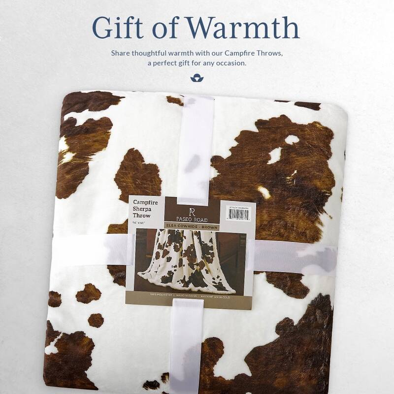 Indigo Hill by HiEnd Accents Campfire Sherpa Fleece Throw, 1PC or 3PC