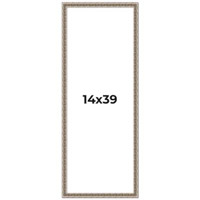 14x39 Frame Silver Versailles Ornate Solid Wood Picture Frame | 1 Inch