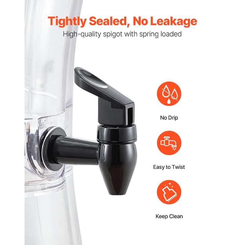 3.4 Gallon Large Clear Beverage Dispenser with No-Drip Spigot for Parties or Outdoor Gatherings - 12.99 x 21.3 in