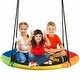 preview thumbnail 3 of 6, AGPTEK 40'' Children's Saucer Swing Tire Spider Web Outdoor Giant Rope Tree Swing Chair - Multi-color - M