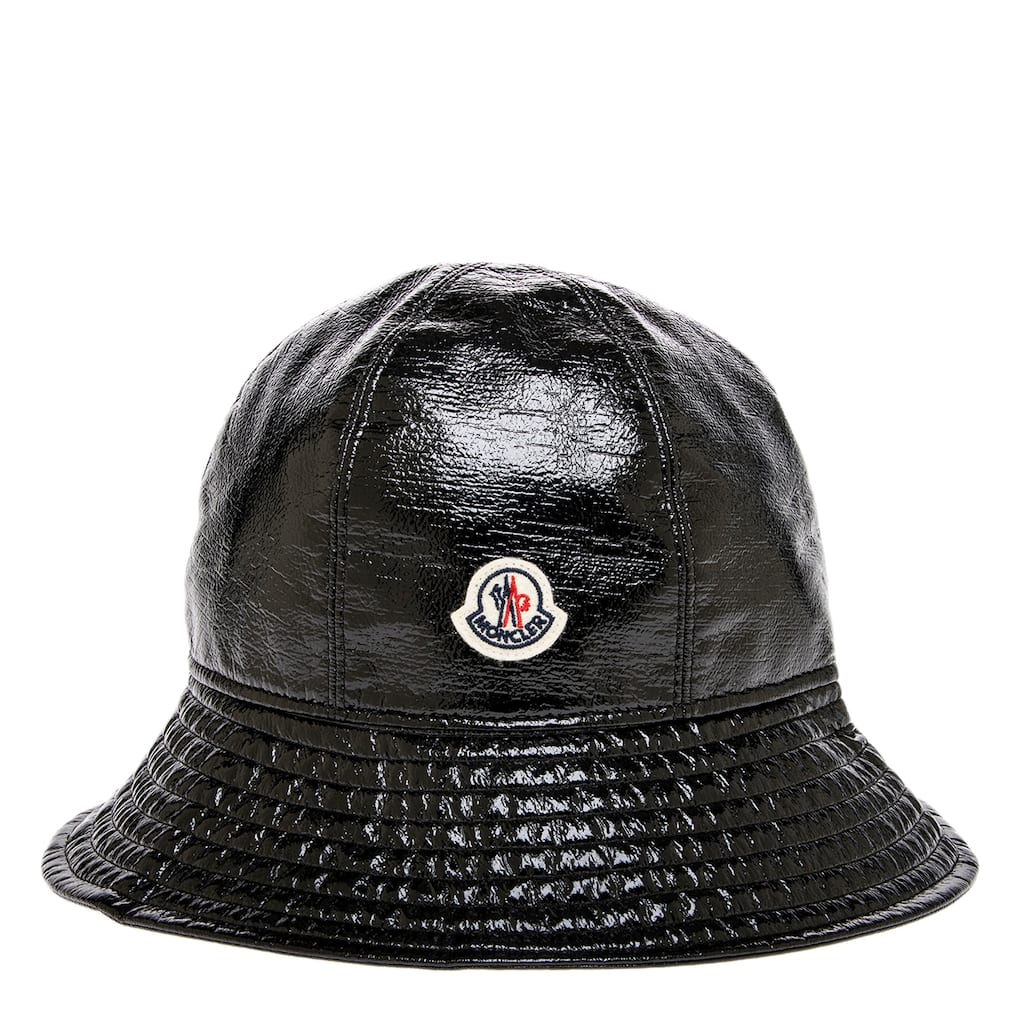 Moncler Logo Patch High Shine Bucket Hat