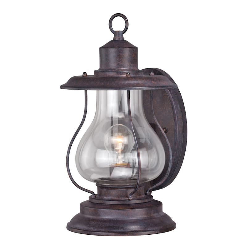 Vaxcel Lighting Dockside 1 Light Outdoor Wall Sconce with Clear Glass - Weathered Patina
