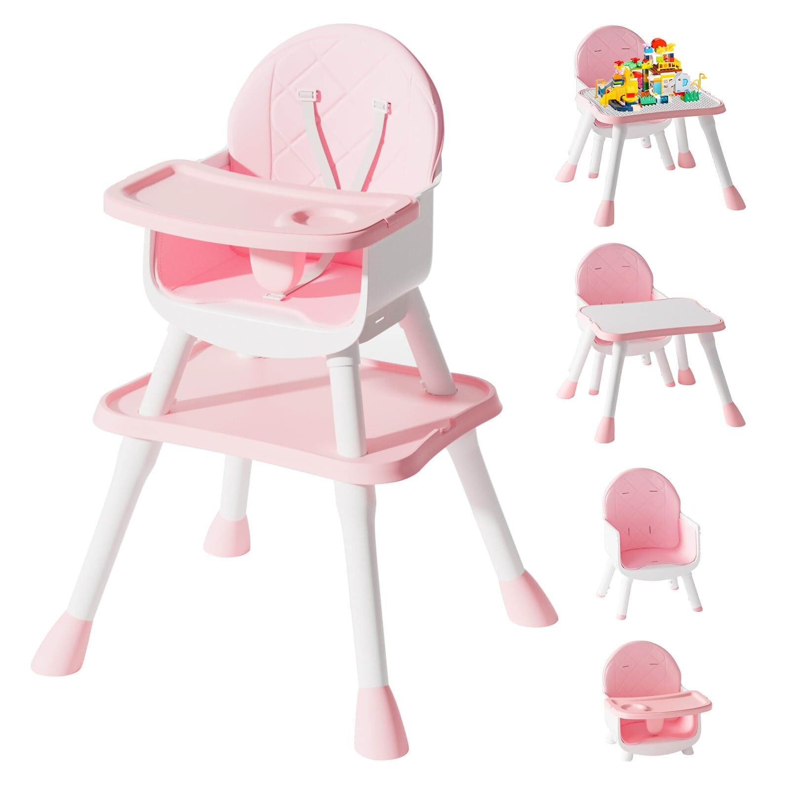 6 in 1 Baby High Chair, Convertible Highchair for Babies and