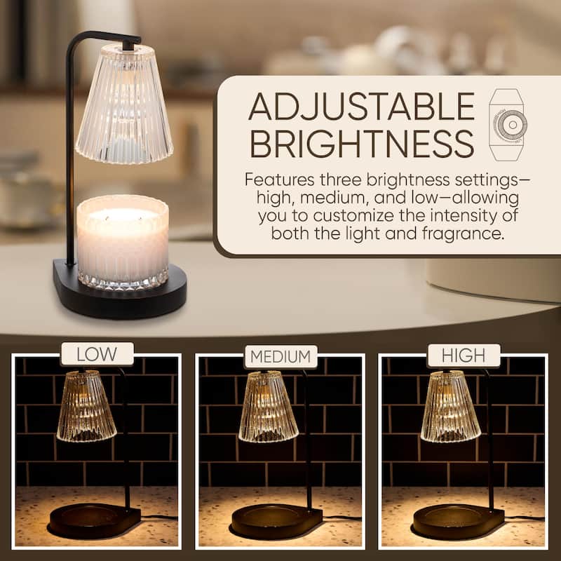 Sheffield Home Glass Candle Warmer Lamp, Flameless Candle and Wax Melter for Long-Lasting Fragrance