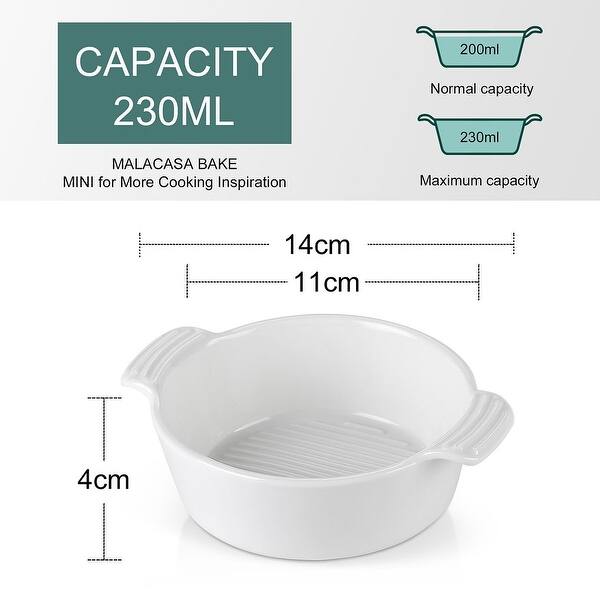 MALACASA White Ramekins Dishes Mini Bakeware (Set of 6) Bed Bath