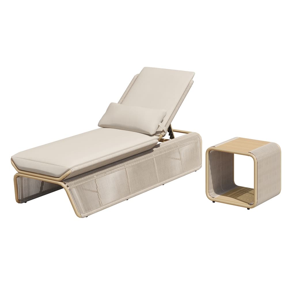 Corvus Corral 2-piece Adjustable Outdoor Wicker Chaise Lounge Set with Sunbrella Cushion