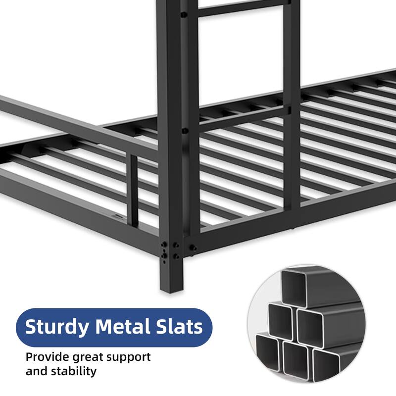 GDFStudio - Heavy-Duty Metal Twin over Twin Bunk Bed Frame