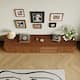 78.74" Mid Century Brown Wood TV Stands, 2 Drawers and Cabinets