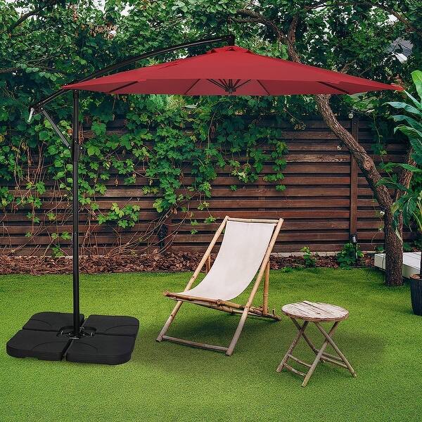 10 Ft Patio Umbrella Cantilever Offset Hanging Umbrella, Outdoor Market  Umbrella with Crank & Cross Base for Garden Lawn - Bed Bath & Beyond -  38053248