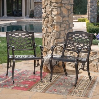 Sarasota Aluminum Outdoor Chair by Christopher Knight Home Set of 2 N A Bed Bath Beyond 8809450