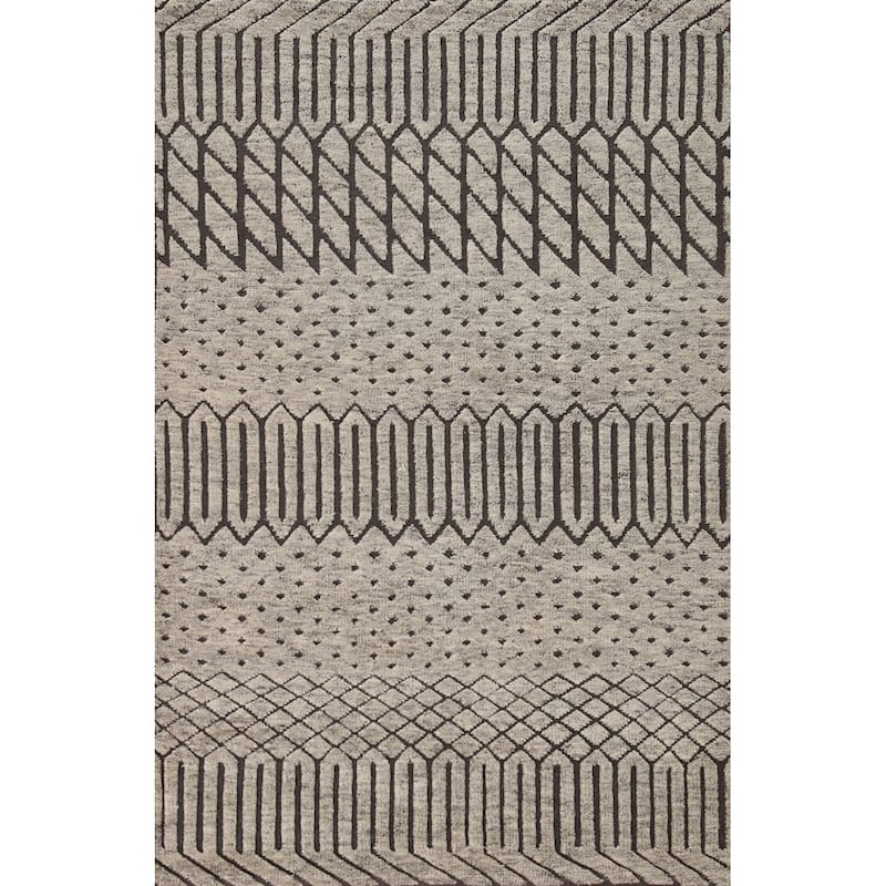 Trellis Moroccan Indian Area Rug Living Room Handmade Wool Carpet - 5'0"x 7'9"