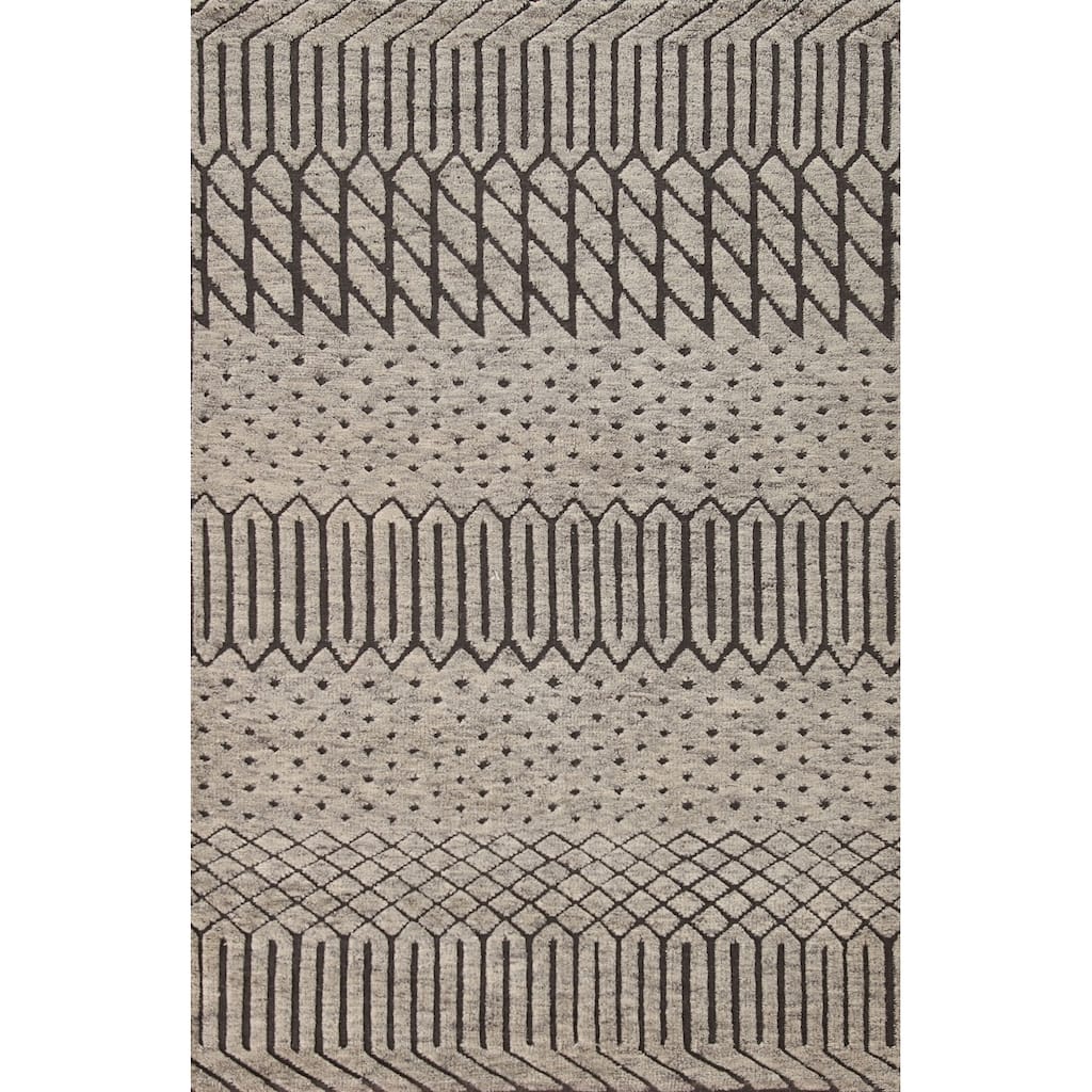 Trellis Moroccan Indian Area Rug Living Room Handmade Wool Carpet - 5'0"x 7'9"