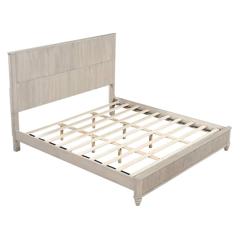 King Platform Bed Frame with Headboard