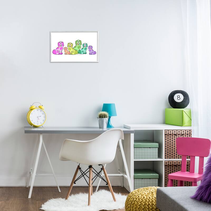 Stupell Colorful Posh Pooches Framed Giclee Art Design By Katie Conley