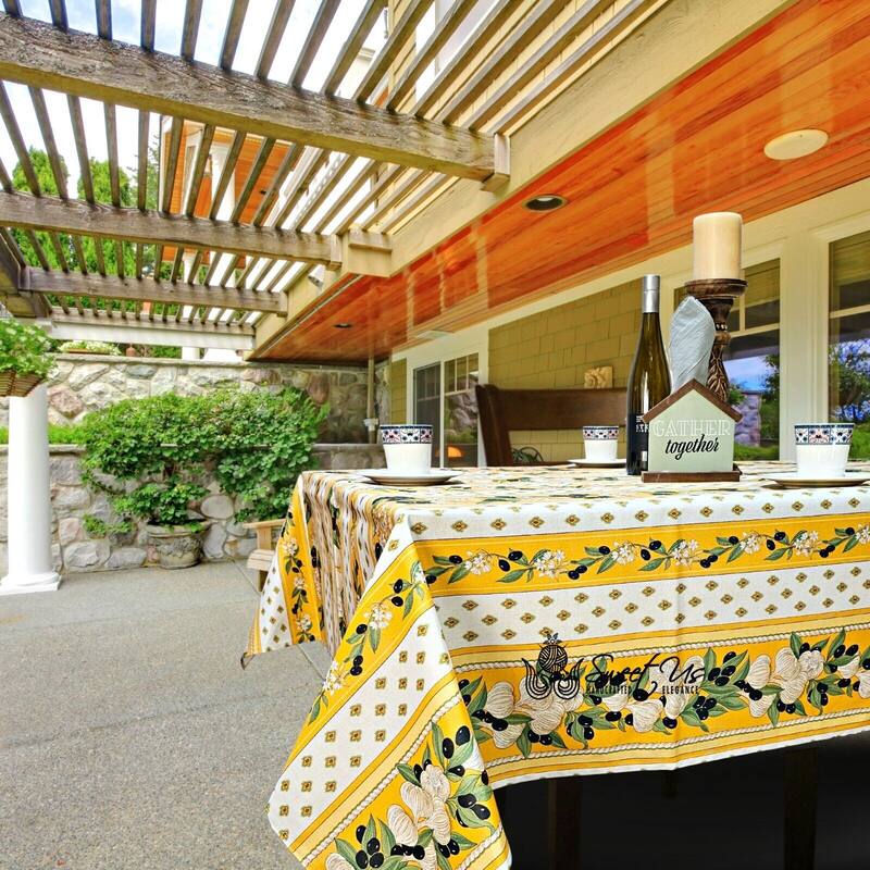 Wipeable Stain Resistant French Acrylic Coated Tablecloth Collection