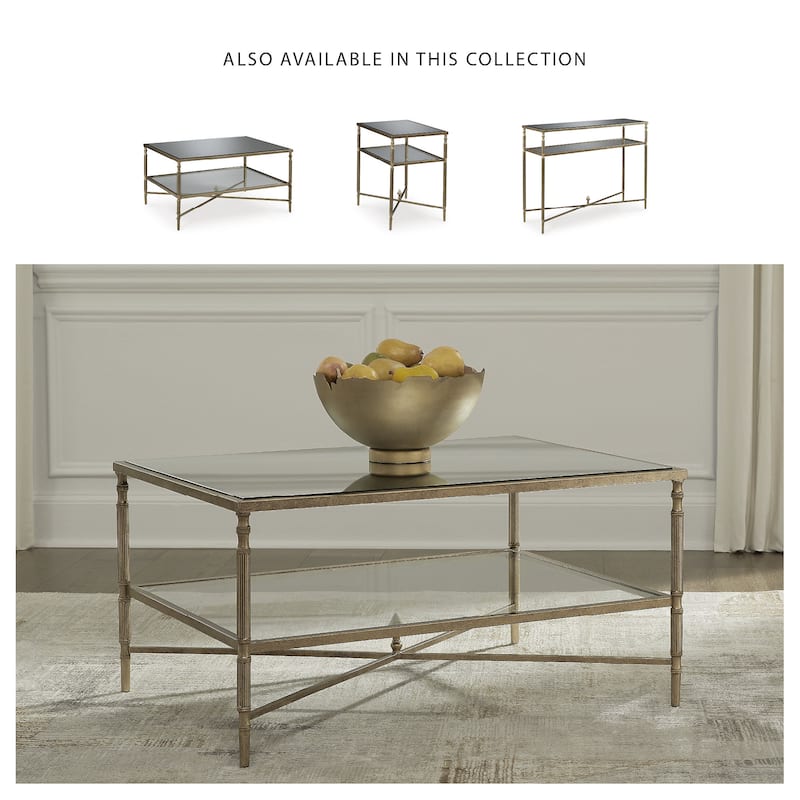 Signature Design by Ashley Cloverty Aged Gold Coffee Table - 37.75" W x 28" D x 19.25" H