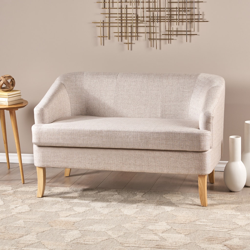 Sheena Mid-century Modern Petite Fabric Loveseat by Christopher Knight Home