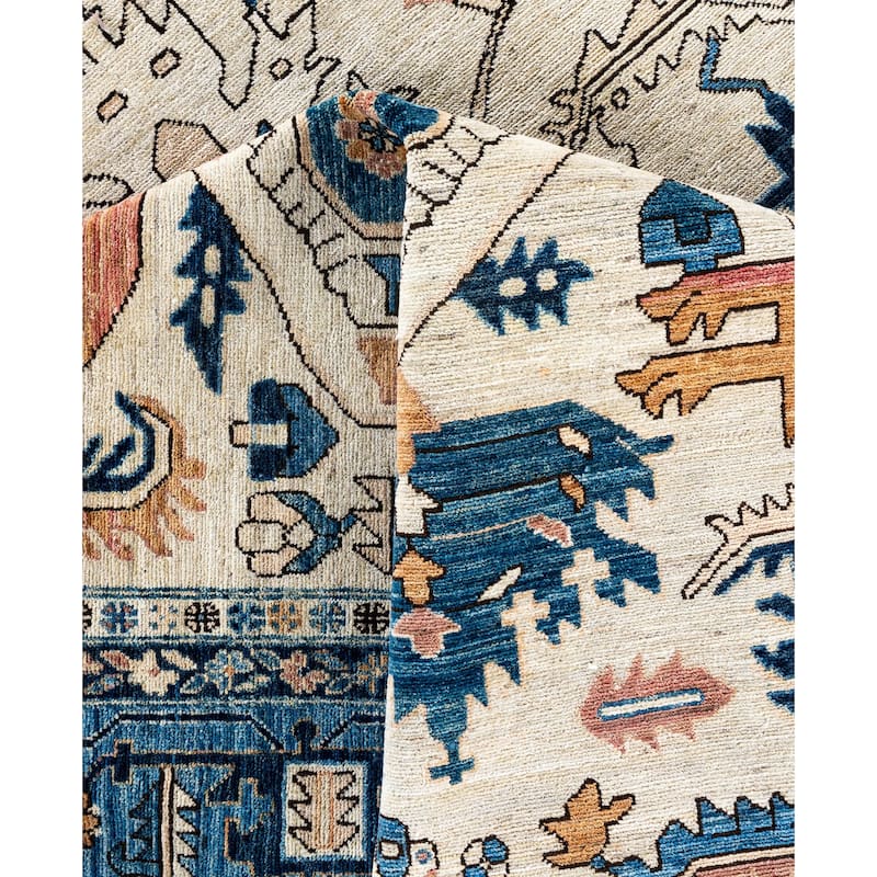 Serapi One-of-a-Kind Hand-Knotted Area Rug - Ivory - 8' 11" x 11' 10"