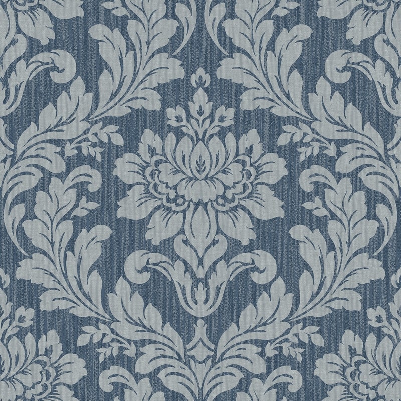 Advantage Galois Blue Damask Wallpaper
