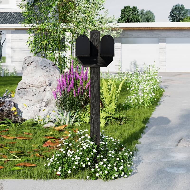 All-Weather HDPS Mailbox Post Black
