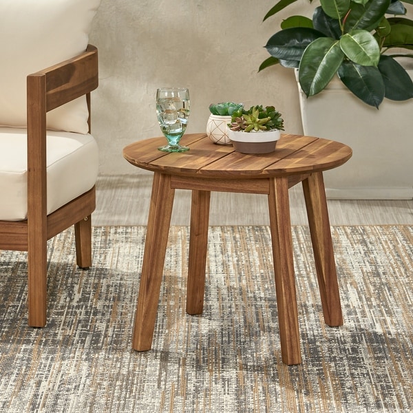 Brooklyn Outdoor Acacia Wood Side Table by Christopher Knight Home 22
