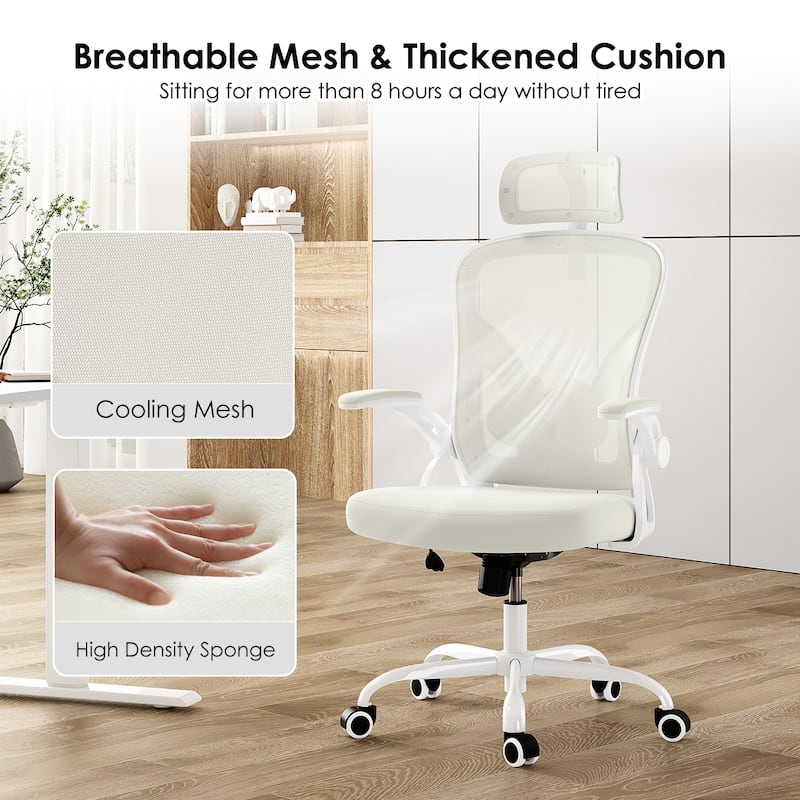 Ergonomic Office Chair, Office Desk Chair with Headrest, High Back Computer Chair with Armrests and Adjustable Lumbar Support