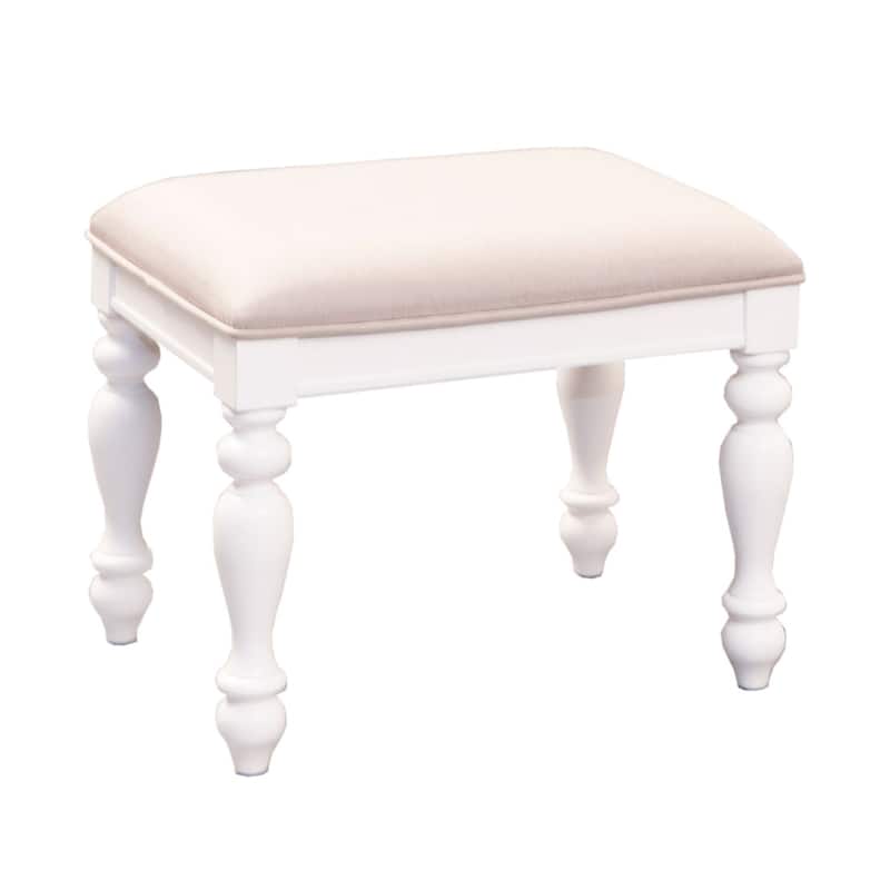 Summer House I Oyster White Vanity Stool - W23 x D17 x H18