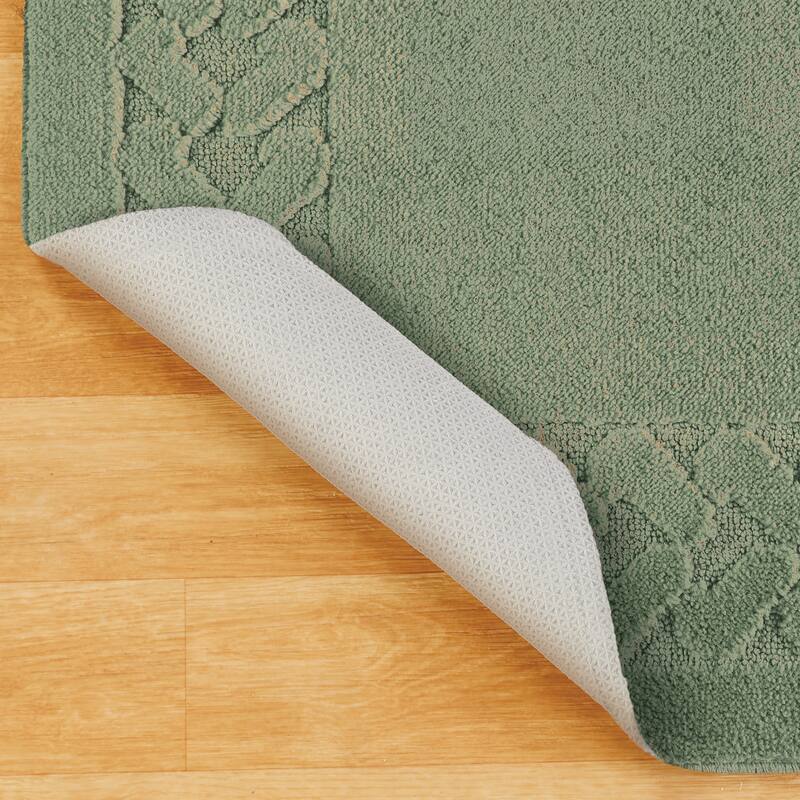 Herringbone Trim Skid-Resistant Backing Accent Rugs