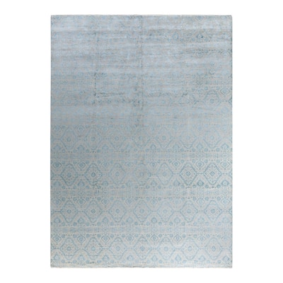 Ikat One-of-a-Kind Hand-Knotted Area Rug, Ivory - 9' 0" x 12' 2"