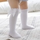 preview thumbnail 4 of 4, CozyWay Baby Knee High Bow Socks, White, 3 pair