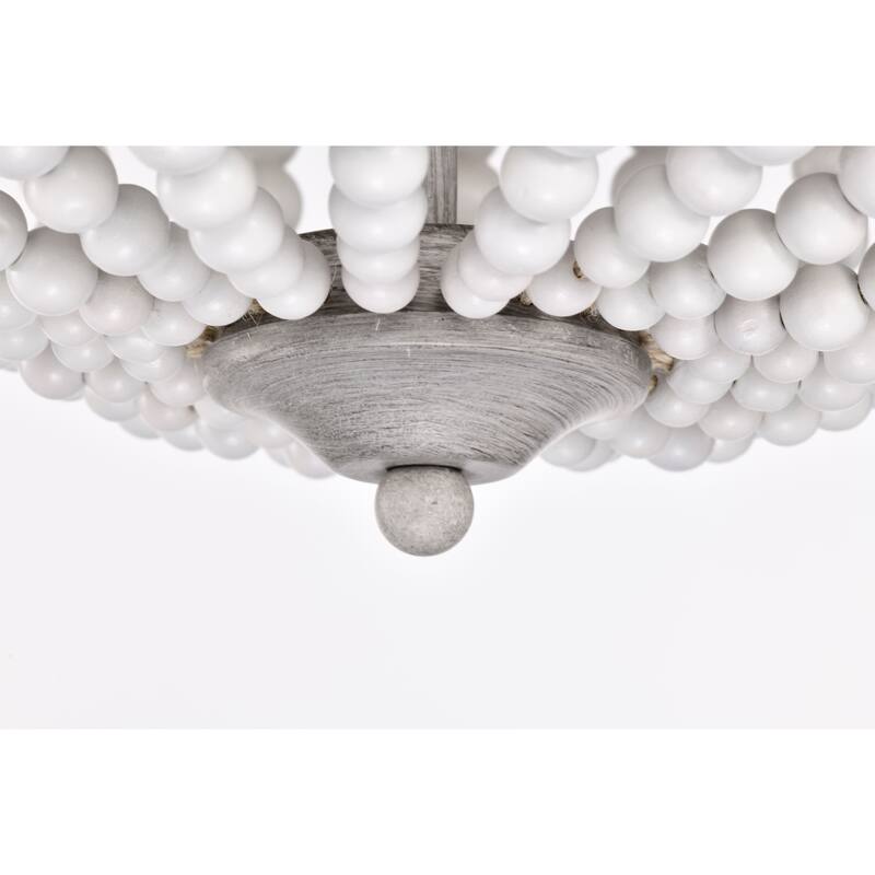 Monic 13 Inch White Beads Flush Mount 2-Light