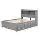 preview thumbnail 15 of 30, Full Size Bed with Trundle, Drawers, and USB Ports in Grey