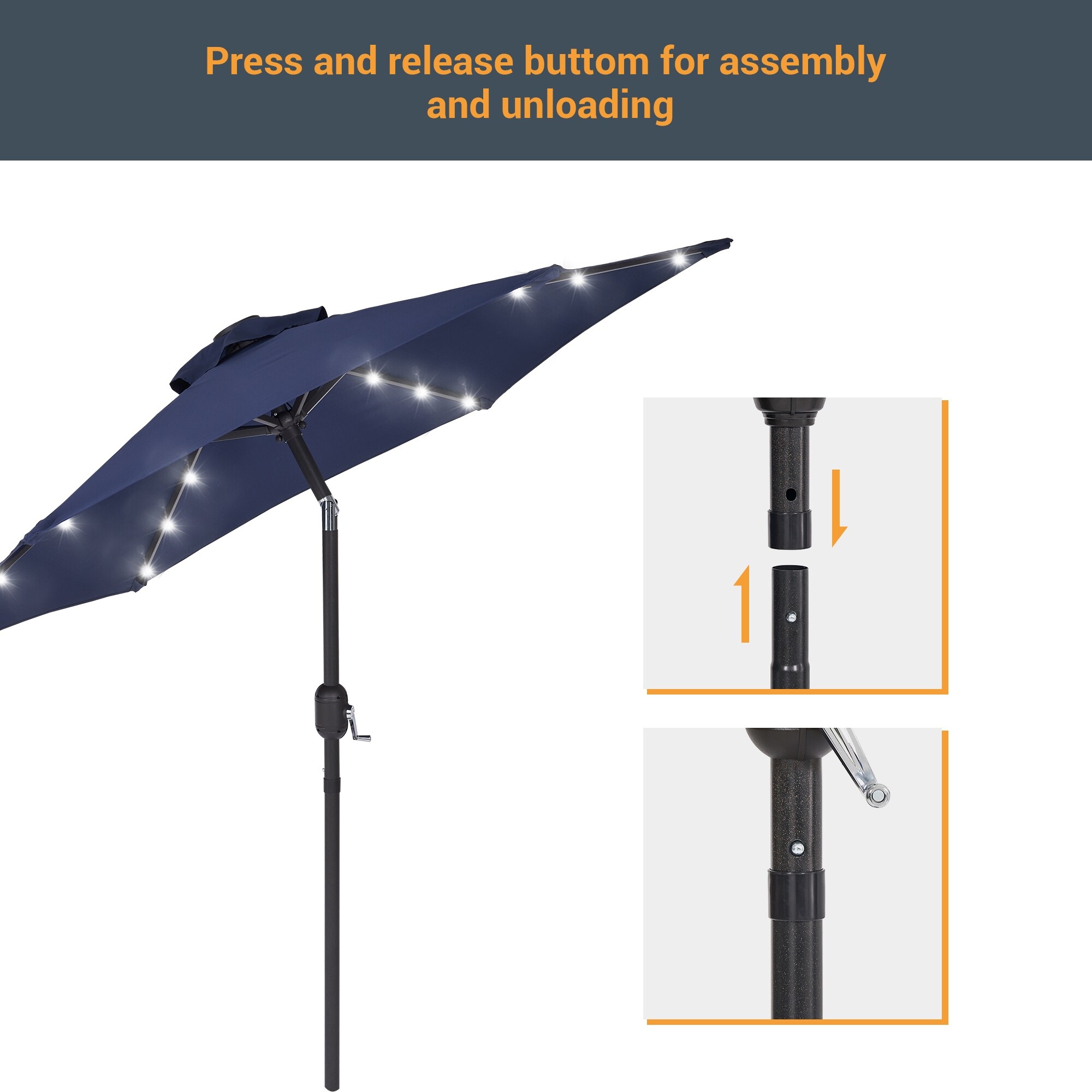 7.5 patio umbrella black Tilt commercial quality 7.5' Square Pulley Premier Umbrella