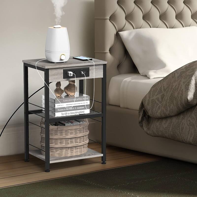 Nightstand with Charging Station