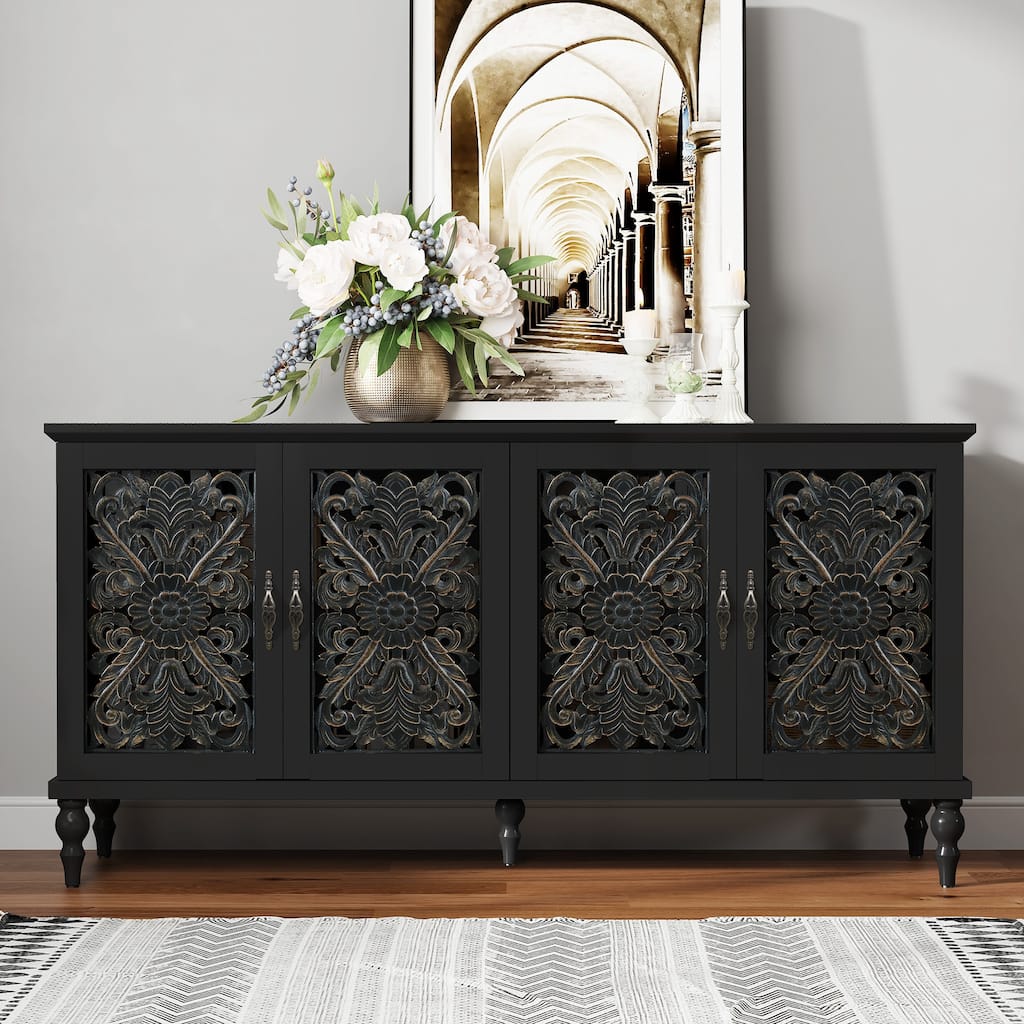 63" W Sideboard Cabinet with Adjustable Shelves