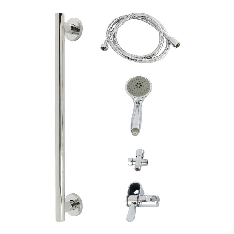 Kingston Brass Made to Match Shower System with Slide/Grab Bar and Hand Shower - Chrome