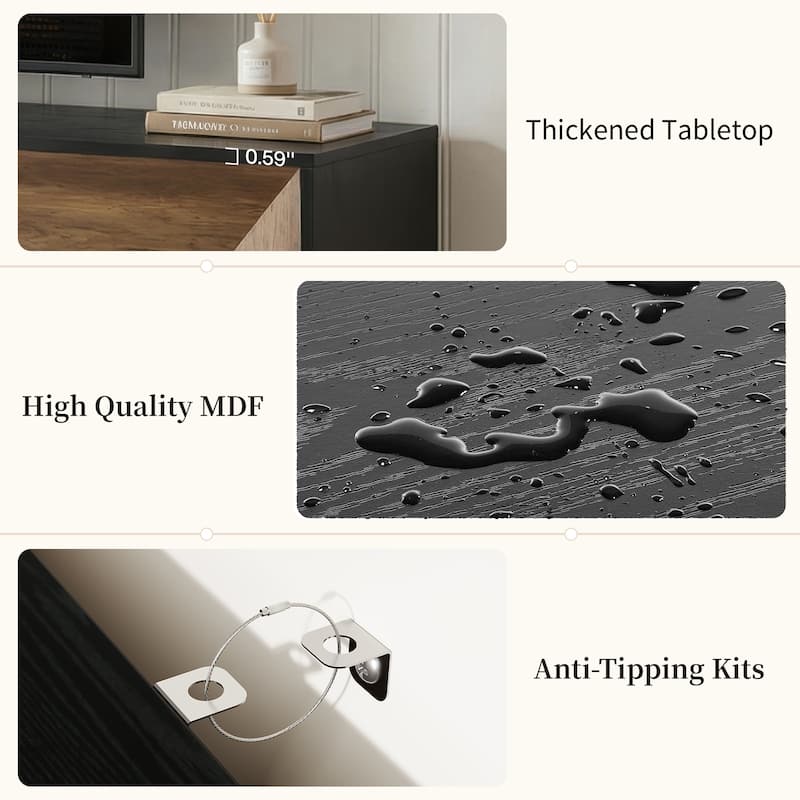 Mid Century Modern TV Stands for TVs up to 75 inches TV, Entertainment Center with Storage for Living Room