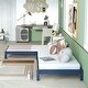 preview thumbnail 4 of 27, Twin Size Two Solid Platform Stackable Single beds with Wood Slats,Space saving